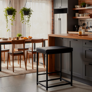 Sunvega Modern Black Four-Piece Counter Height Set with Two Tables and Two Stools