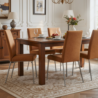 Sunvega Golden Legs and Black Seat Comfortable Durable Dining Chair Set of 4