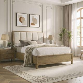 Sunvega Natural Pine Chest of Drawers with Five Large Felt-Lined Drawers for Bedroom