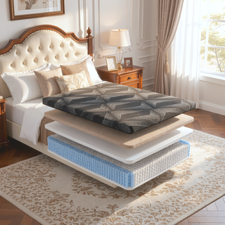 Sunvega Diamond Matrix Copper Cooling Hybrid Waterfall Top Mattress with Medium Feel