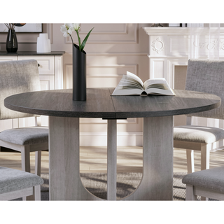 Sunvega Transitional Natural Tone Rubberwood Dining Table with Trestle Base