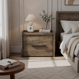 Sunvega Wall-Mounted Nightstand with Single Drawer for Bedroom or Living Room