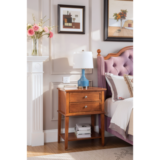 Sunvega Elegant Contemporary Nightstand with Open Shelf for Compact Storage