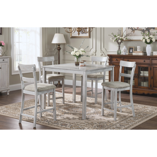 Sunvega Farmhouse Style Rustic Finish Upholstered Cushion Seat Dining Bench