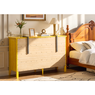 Sunvega Bright Yellow Storage Dresser With Ample Space For Modern Interiors