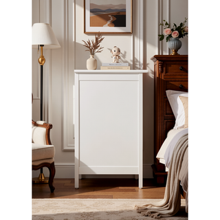 Sunvega Transitional Oak Nightstand With Three Drawers For Bedroom