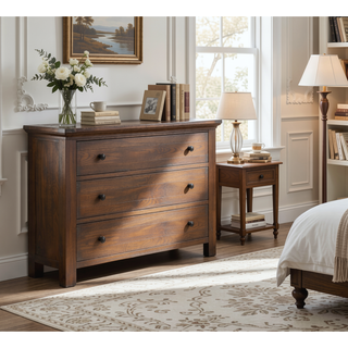 Sunvega Burnt Umber Traditional 7-Drawer Dresser with Easy Assembly and Care