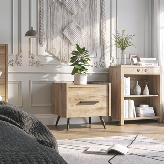 Sunvega Wall-Mounted Nightstand with Single Drawer for Bedroom or Living Room