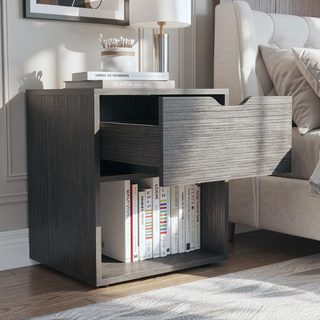 Sunvega 50x40x60 cm Nightstand End Table with Spacious Sliding Drawer