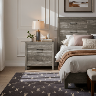 Sunvega Natural Finish Full Bed with Headboard Footboard and Rails
