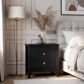Sunvega Modern Wengue Finish 2-Drawer Nightstand with Four Legs