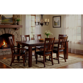 Sunvega Cherry Dining Table with Tapered Leg and Fixed Wooden Top