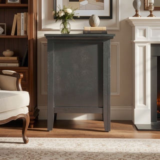 Sunvega Chic Black Casual Nightstand with Three Spacious Drawers for Bedrooms
