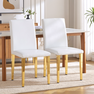 Sunvega Black Leather Chairs with Chrome Legs for Modern Minimalist Home Dining Set