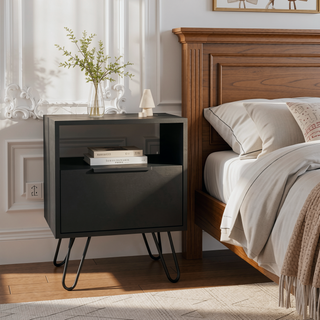 Sunvega Velvet Coffee Table with One Open Shelf and Single Door Cabinet
