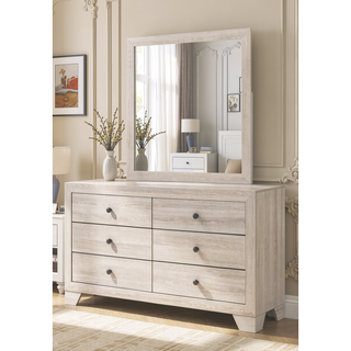 Sunvega Rustic Brown Gray Finish Wooden Nightstand with Two Drawers for Bedroom