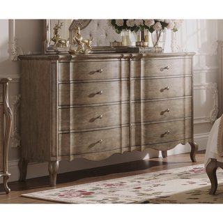 Sunvega Fully Assembled Antique Taupe Finish 8-Drawer Dresser with Felt-Lined Top