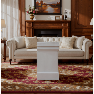 Sunvega Modern White Nightstand with Two Spacious Drawers and Brushed Nickel Handles