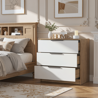 Sunvega Washington Three Drawer Dresser for Bedroom Storage with Easy Assembly