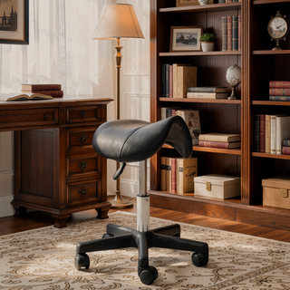 Sunvega Adjustable Height Rolling Saddle Stool with Wheels for Salon and Office