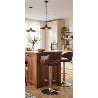 Sunvega Modern Rotatable Adjustable Bar Stool with Padded Seat and Backrest