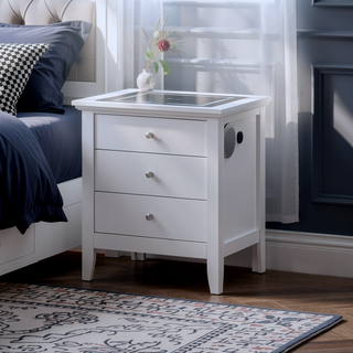 Sunvega Fully Assembled Nightstand with USB Charging and Two Integrated Speakers