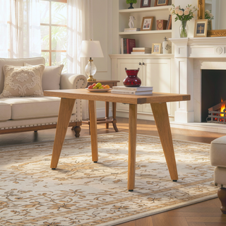 Sunvega Solid Red Oak Wood Bench with Tapered Legs for Dining and Entryway