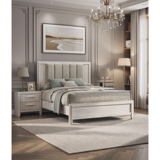 Sunvega Contemporary Mist White Finish Wooden Storage Chest with Four Drawers