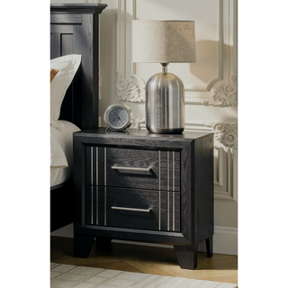 Sunvega Contemporary White Beige Finish Wooden Nightstand with Two Drawers