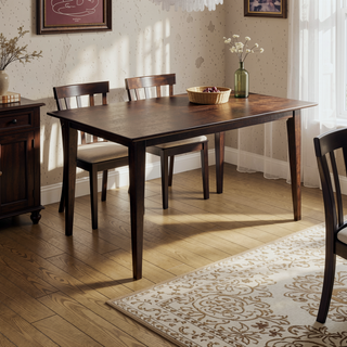 Sunvega 59-inch Cappuccino Rectangle Dining Table with Modern Clean Lines