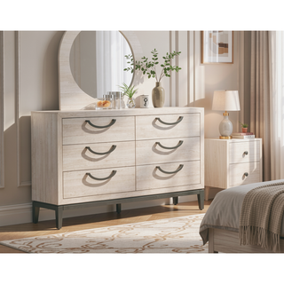 Sunvega Contemporary Sleek Beige White Finish Nightstand with Two Drawer Storage