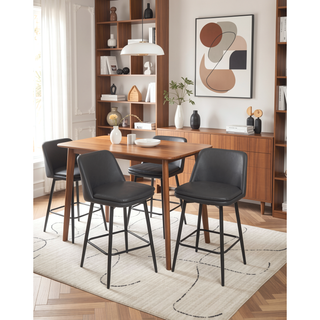 Sunvega Counter Height Swivel Bar Stools Set of 2 with Upholstered Seat and Back