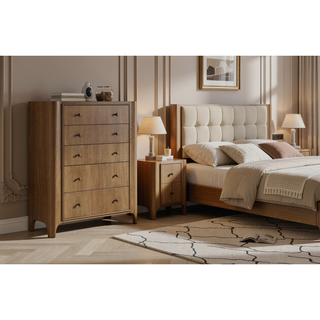 Sunvega Eucalyptus Veneer Chest with Soft-Close Drawers and Cedar-Lined Storage