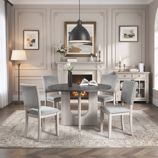 Sunvega Transitional Natural Tone Rubberwood Dining Table with Trestle Base