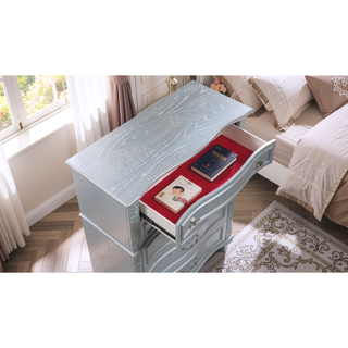 Sunvega Mystic Contemporary Style Light Gray Wood 5-Drawer Chest with Crystal Handles
