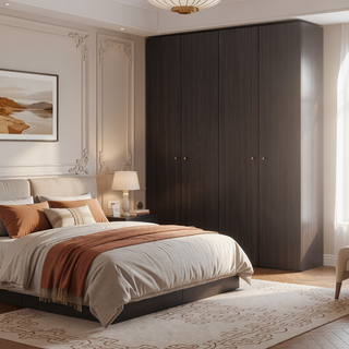 Sunvega Two Door Closet System with Fixed Shelves for Bedroom and Laundry Room Organization