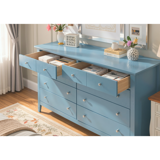 Sunvega Vibrant Teal Dresser with Sleek Lines for Any Room Storage