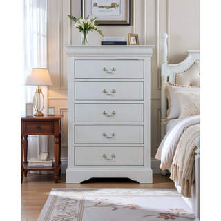 Sunvega Platinum Chest with Five Spacious Drawers and Brushed Nickel Handles