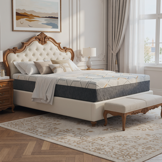Sunvega 12" Copper Gel Cooling Memory Foam Mattress with Edge Support and Air Grid Base