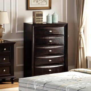 Sunvega Cherry Solid Wood Contemporary Nightstand with 2-Drawers and Nickel Knob Pulls