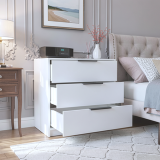 Sunvega Kaia 3 Drawer Dresser with Open Display Top and Large Storage
