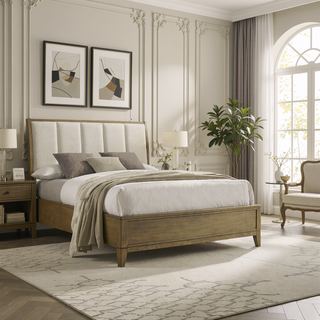 Sunvega Natural Pine 8-Drawer Dresser Cabinet with Solid Wood Tops and Antique Nickel Hardware