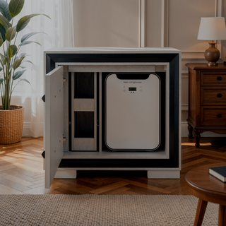 Sunvega Sleek Silver Finish Nightstand With Integrated Speaker and Cooler