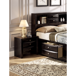 Sunvega Cherry Solid Wood Contemporary Nightstand with 2-Drawers and Nickel Knob Pulls