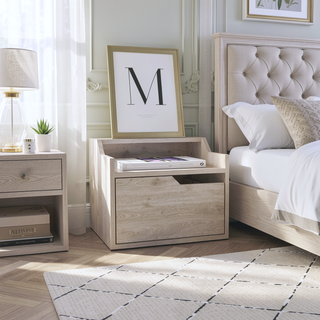Sunvega Floating Nightstand with Single Drawer and Double-Tiered Shelf Surfaces for Bedroom