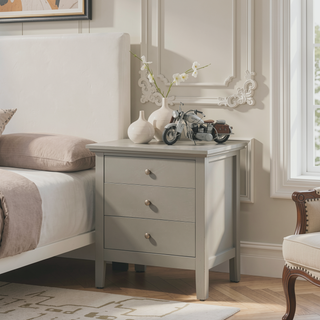 Sunvega Elegant Silver Champagne Nightstand with Durable Materials and Zero Assembly