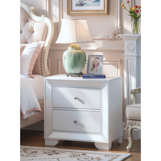 Sunvega Silver Champagne Nightstand with Sleek Modern Design and Durable Materials