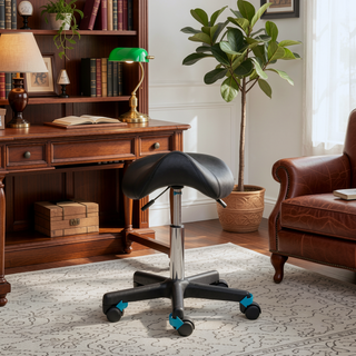 Sunvega Adjustable Height Rolling Saddle Stool with Wheels for Salon and Office