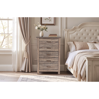 Sunvega Contemporary Weathered Grey Finish Wooden Nightstand with 2 Drawers