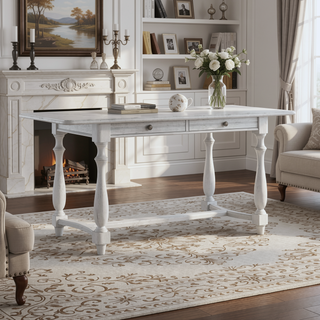 Sunvega Gray Gathering Height Table with Coastal Style in Oyster Shell
